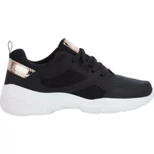 Tenis Para Mujer Pink 7962 Negro Oro Casual Fashion Confort
