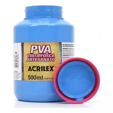 Tinta Pva Fosca Para Artesanato 500ml - Acrilex 834 - Palha Cor 503 - Azul Celeste