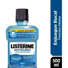 Enjuague Bucal Listerine Antisarro Frescura Intensa De Menta 500ml 