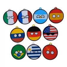 20 Souvenirs Countryballs Llaveros, Iman, Colgante 3d