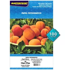 Papel Fotográfico Dupla Face 180g A4 Glossy Masterprint 100f Cor Branco