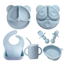 Set De Alimentación Silicona Dividida Con Ventosa Bebés 6pcs