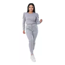 Conjuntos Femininos Blusa + Calça Manga Longa Princesa Frio