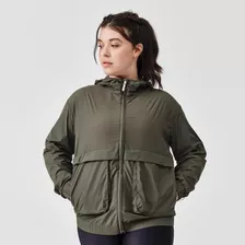 Chaqueta Deportiva Cortavientos Running Mujer Verde