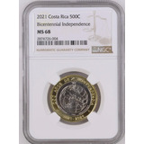Moneda 500 Bicentenario Ms, Certificada Grado 68.