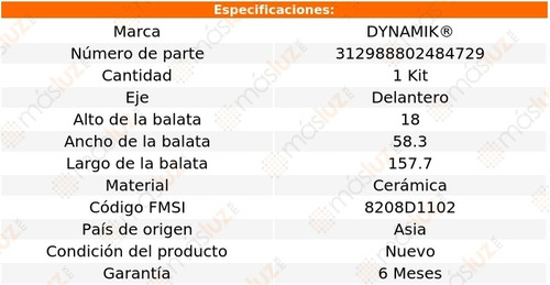 Balatas Ceramicas Del Honda Ridgeline V6 3.5l 06/11 Dynamik Foto 3