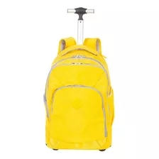 Mochila Carrinho Rodinhas Grande Rolling Crinkle Sestini Cor Amarelo - 075710-22