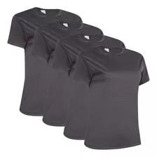 Camisas Dryfit Feminina Academia Com Proteção Uv Kit 4 Pç