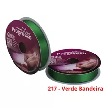 Fita Cetim Nº5 22 Mm Rolo Com 50 Metros Progresso Cor 217 - Verde Bandeira