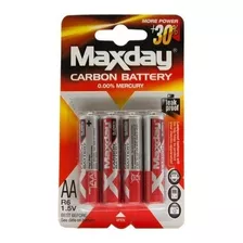 Pilas Carbon Battey 30%+ Maxday 4 Unidades Aa Y Aaa