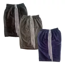 Kit 3 Bermuda Short Plus Size Masculino Tactel 3 Bolsos