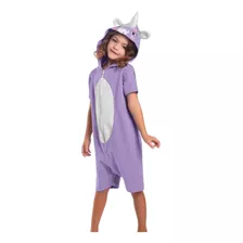 Pijama Kigurumi Infantil Macacão Fantasia Bichinho Unicórnio