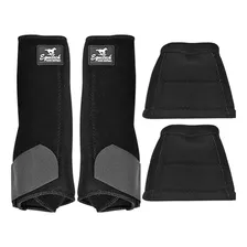 Kit Caneleira Dianteira E Cloche Equitech Em Neoprene Preto