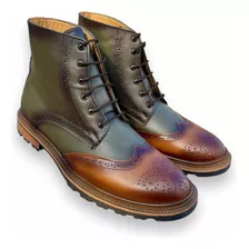 Bota De Piel Bostoneana Verde Miel