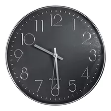 Relógio De Parede Cozinha Sala Analógico Cromado Prata 30cm