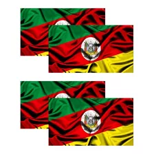 Adesivo Bandeira Rs Rio Grande Do Sul 15x25cm - 4 Unidades