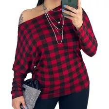 Blusa Manga Longa Ampla Feminina Meia Estação Veste Leg