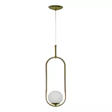 Lustre Pendente Moderno Oval Ring Dourado Tipo Bola Quarto 110v/220v