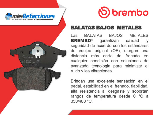 Balatas Traseras Bajos Metales Partner 20 Al 22 Brembo Foto 6