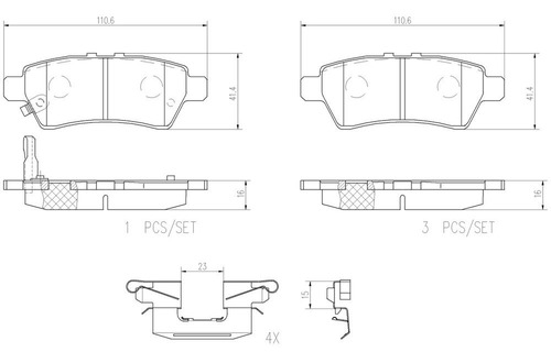 Set-4 Balatas Ceramica Traseras Pathfinder 4.0l V6 05/08 Foto 2