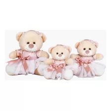 Kit Trio Ursa Bailarina Ideal P/nichos E Decoração Infantil