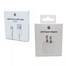 Cargador + Cable iPhone 5 6 7 8 X Lightning Apple 1m