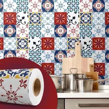 Papel De Parede Auto Adesivo Azulejo Português 3 Mts Lavável