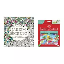 Kit Livro Jardim Secreto+ Lápis 48 Cores Aqua. Faber Castell