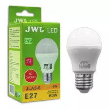 Foco Led Tipo Bulbo 6w 2700 K° Luz Cálida Base E27 Jwj 50pz Luz Blanco Frío