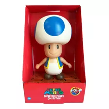 Boneco Toad Azul Brinquedo Super Mario Bros Grande