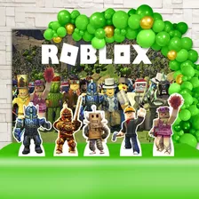 Painel + Display Decoração Festa Infantil Roblox Com Telas