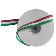 Listón Popotillo Tricolor Patrio #3 1.6cm Rollo 18mts