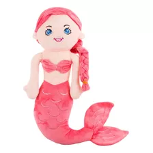 Boneca De Pano Sereia Rosa 37cm