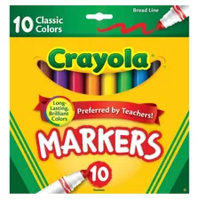 Marcador Grueso Crayola 10 Piezas Colores Clásicos