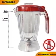 Copo Liquidificador Mondial Eletronic Inox 850w Vermelho