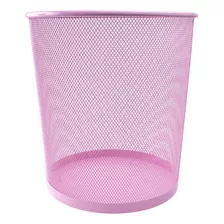 Lixeira Lixo De Metal Para Escritório Pequena Rosa 10l