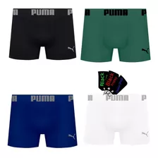 Cueca Boxer Puma S/ Costura Original Kit 4 Pçs - Ref 14100 