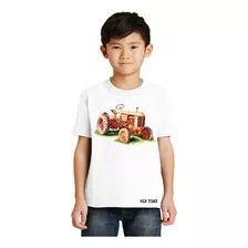 Camisa Camiseta Infantil Trator Fazenda Roça Agro Criança 