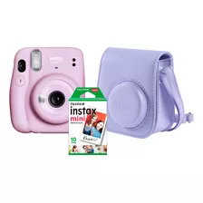 Kit Câmera Instax Mini Lilás Fujifilm +10 Filme + Case