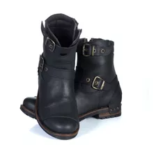 Bota Retro Biker Modelo Gb 54 Negra