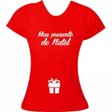 Baby Look Gestante Camiseta Feminina Meu Presente De Natal