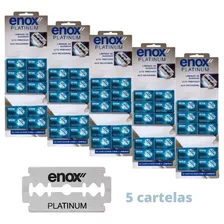 Lâminas Para Navalhas Enox Platinum Aço Inoxidável 200 Unid