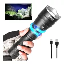 Linterna Tactica Con Zoom De 1200 Lumenes, Impermeable - Usb