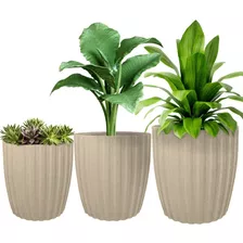 Kit 3 Vaso Planta Polietileno Decoração Flor Jardim Cd80