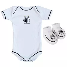 Body Bebe + Pantufa Santos Oficial Torcida Baby Promoção