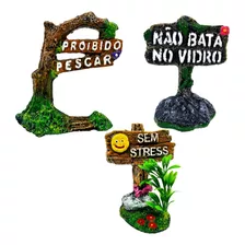 Enfeite Aquário Proibido Pescar/não Bata No Vidro/sem Stress