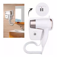 Secador Banheiro Quente E Frio Cabelo Fixo Parede Hotel Cor Branco 110v