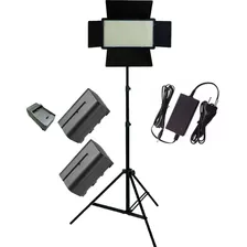 Led Iluminador 600 Led Abas Tripe Fonte E 2 Bateria Youtuber