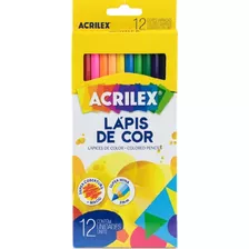 Lápis De Cor Escolar Acrilex 12 Cores Cor Da Marcação Colorido