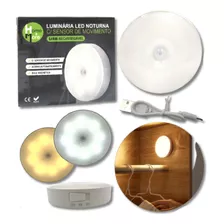 Luminária Redonda Recarregável Usb